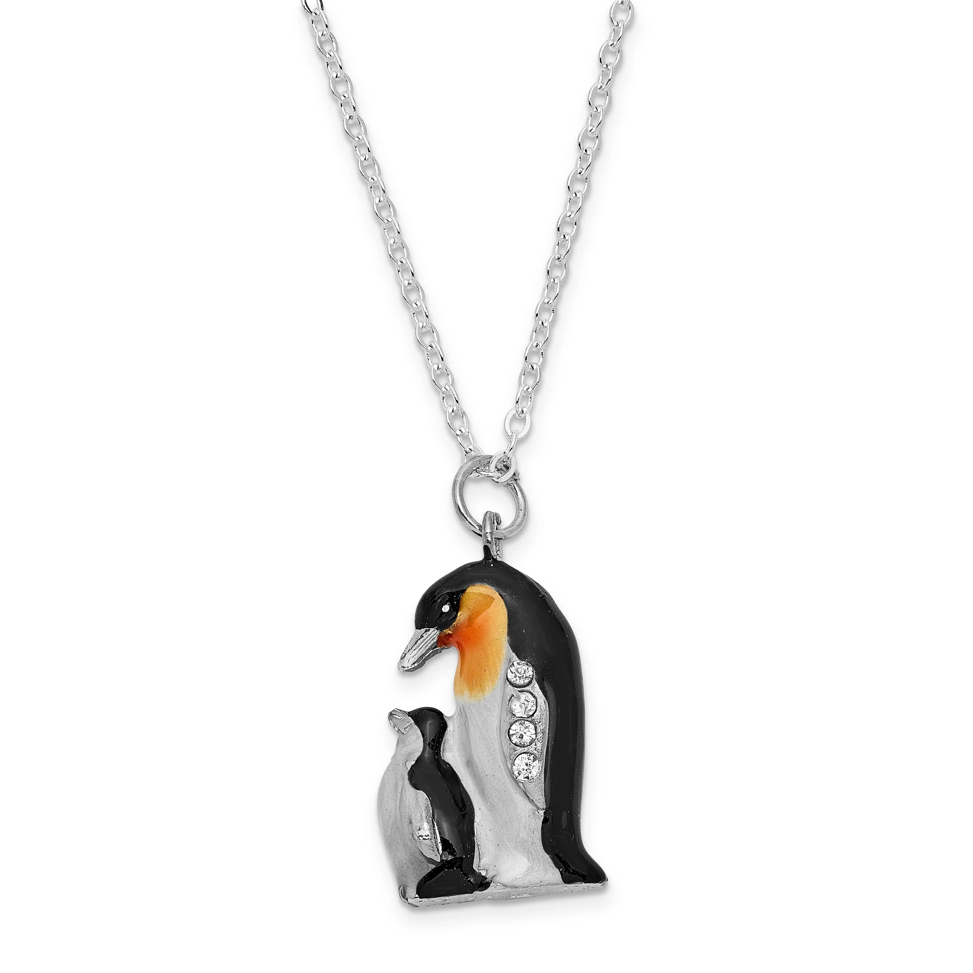 Bejeweled Emperor Penguin And Baby Trinket Box
