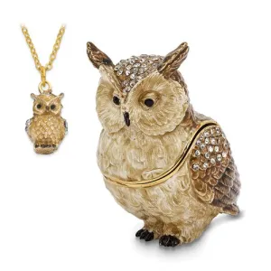 Bejeweled Hootie Wise Owl Enameled Trinket Box