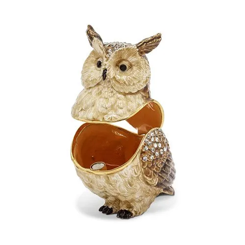 Bejeweled Hootie Wise Owl Enameled Trinket Box