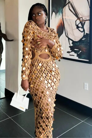 BEJEWELED NUDE CROCHET COVERUP | DRESS (S-XXL)