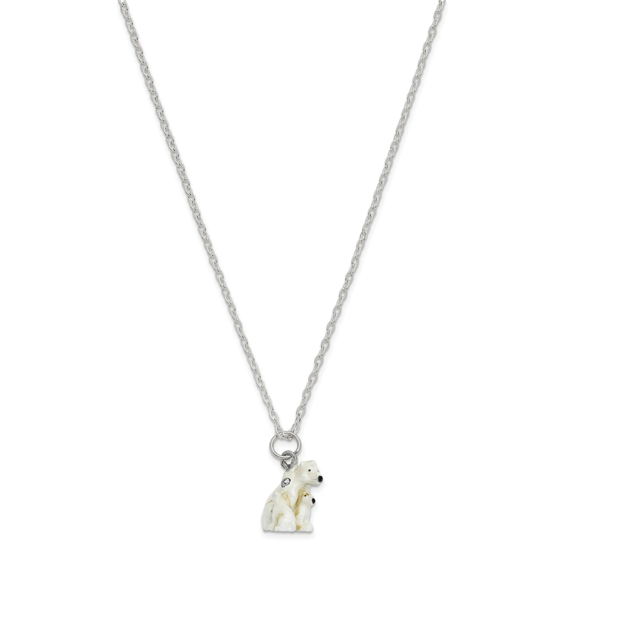 Bejeweled Polar Bear And Cubs Trinket Box
