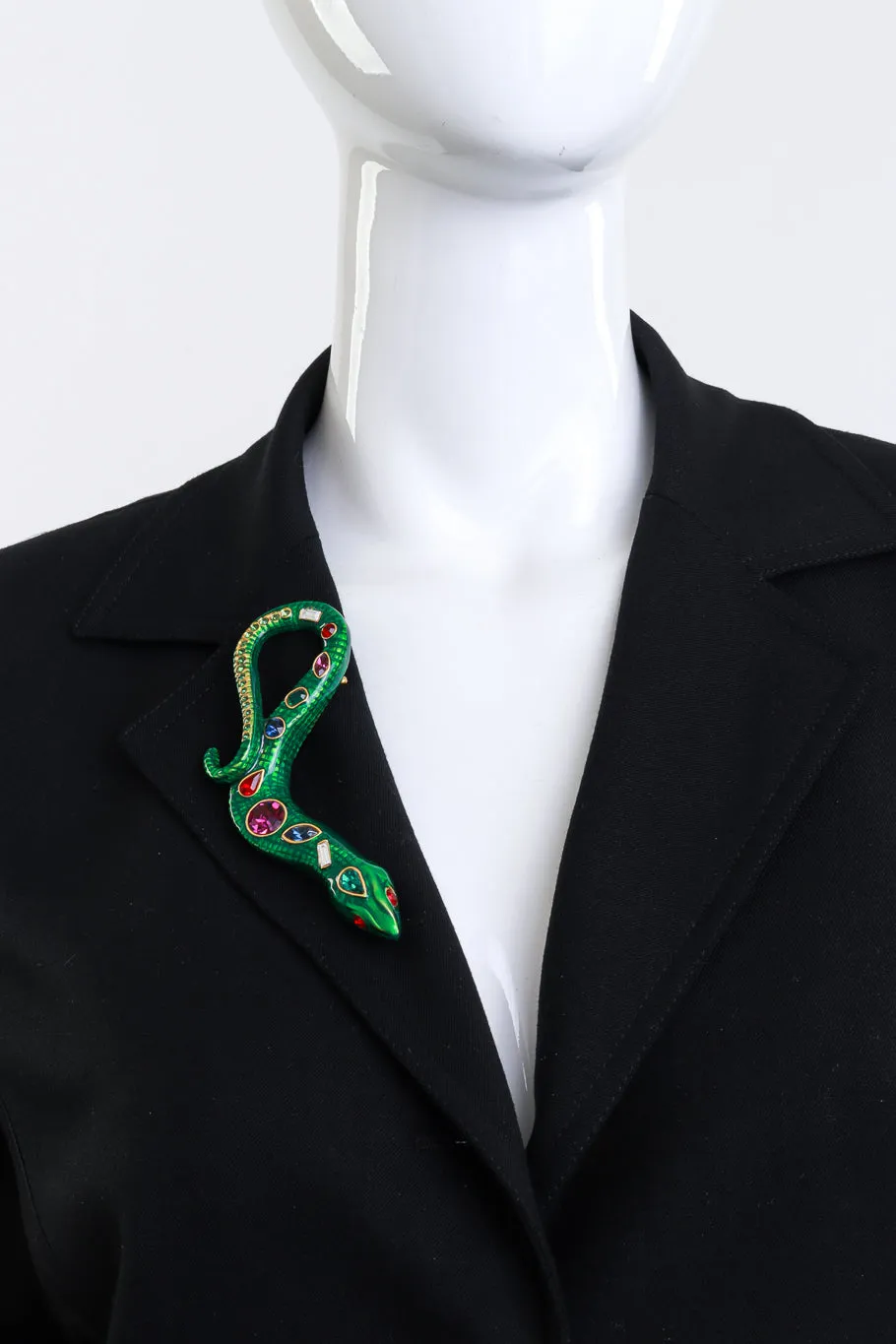 Bejeweled Slithering Snake Brooch