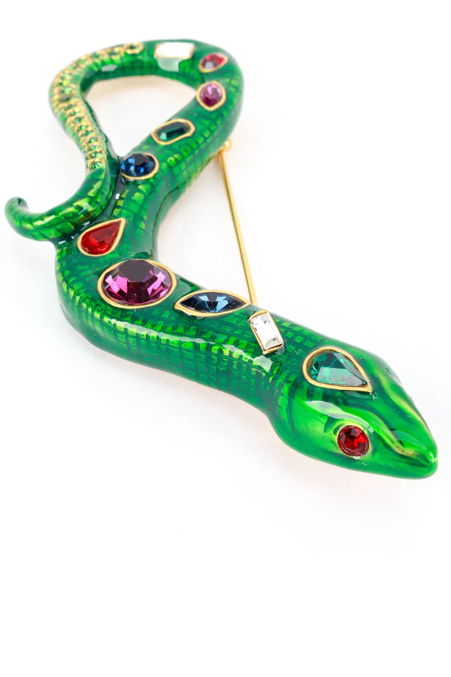 Bejeweled Slithering Snake Brooch