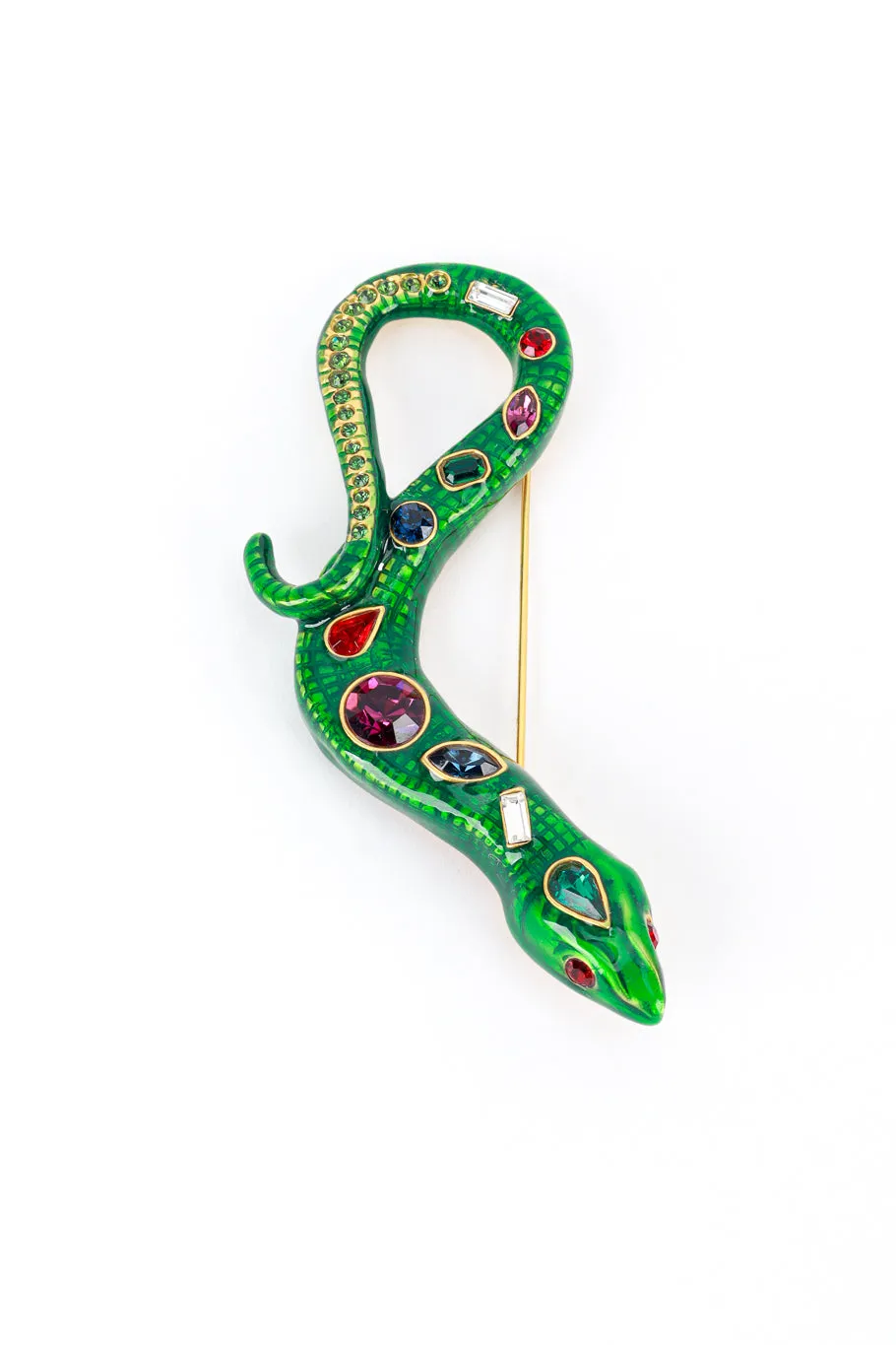 Bejeweled Slithering Snake Brooch