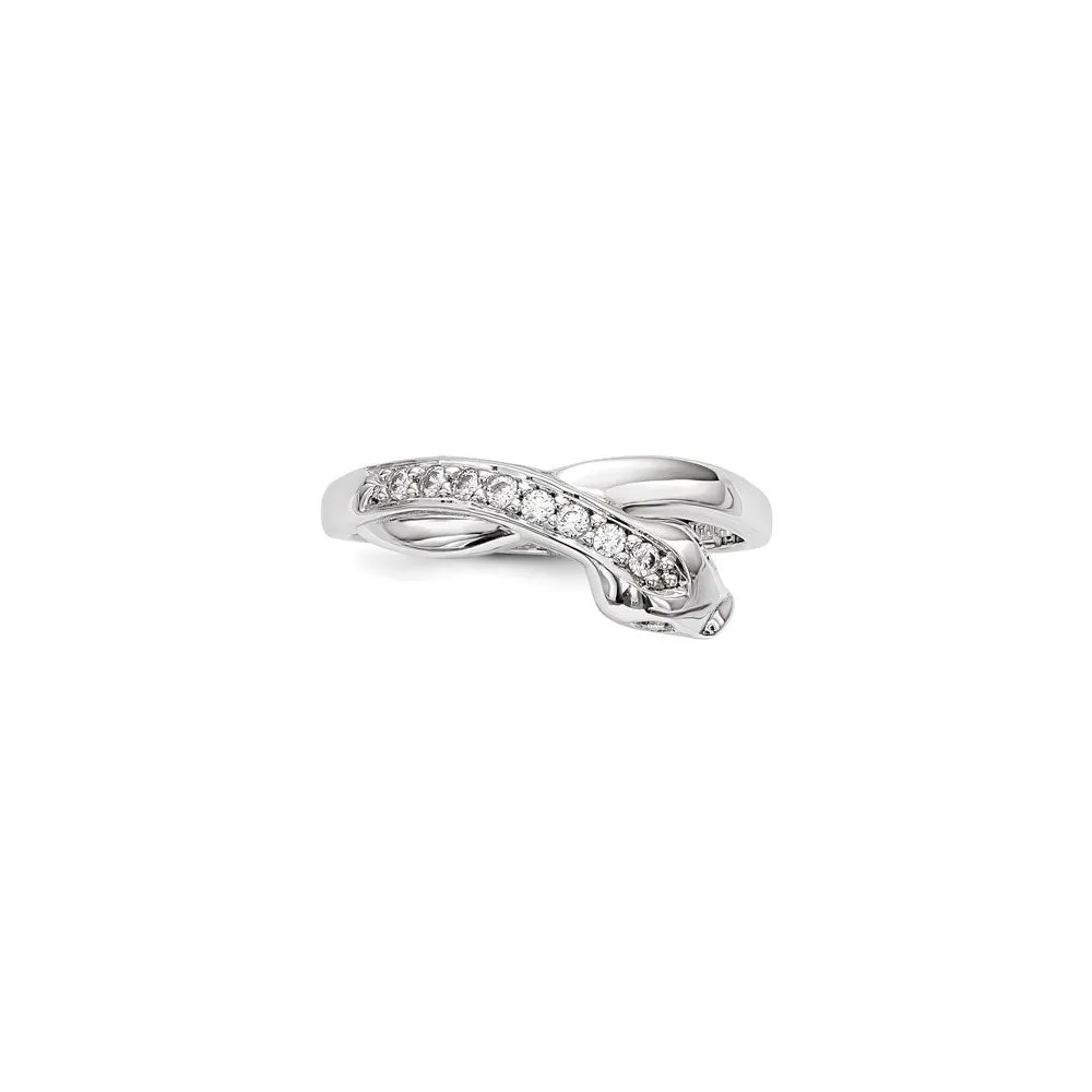 Bejeweled Snake Ring (Silver)