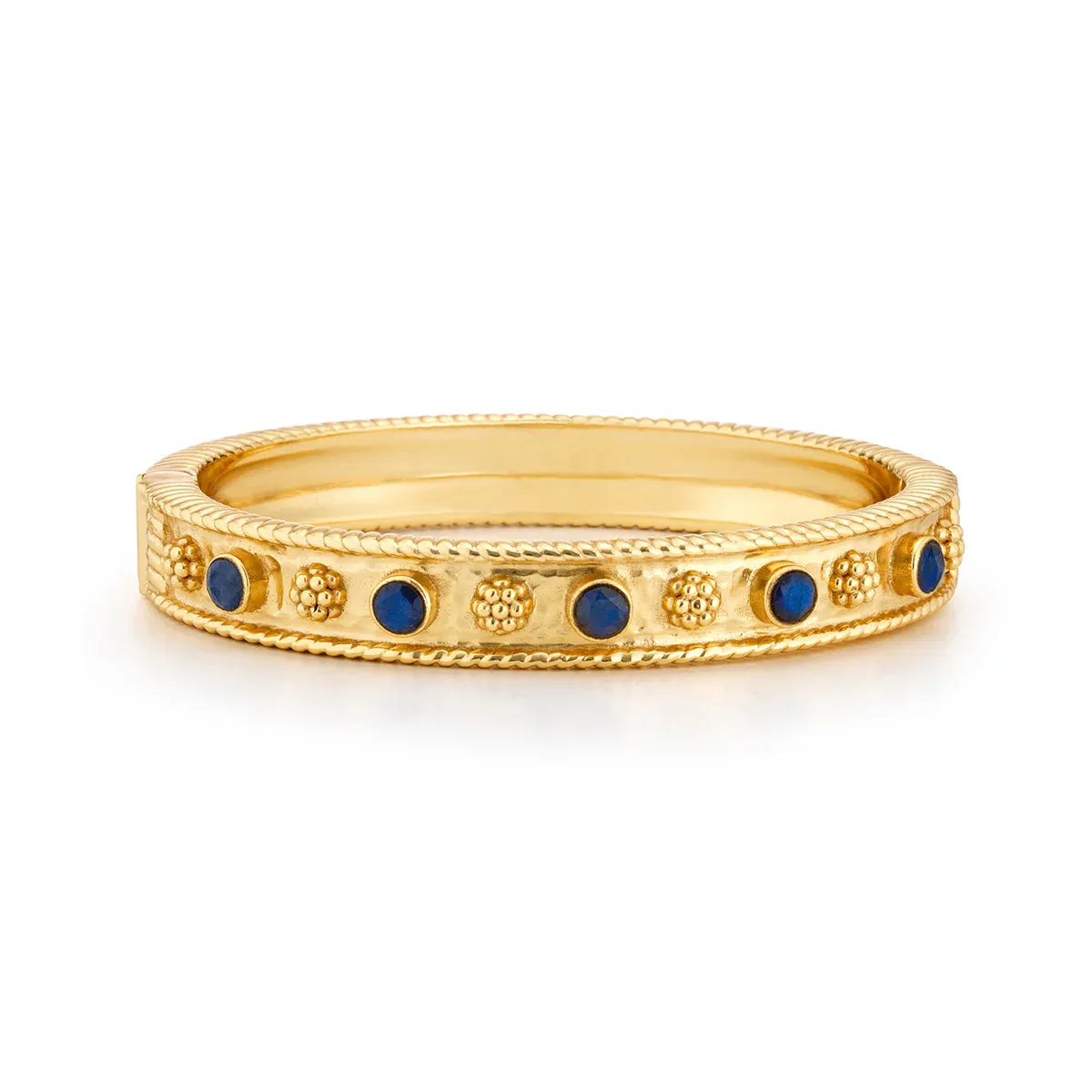 Berry Gem Classic Hinged Bangle with Blue Labradorites