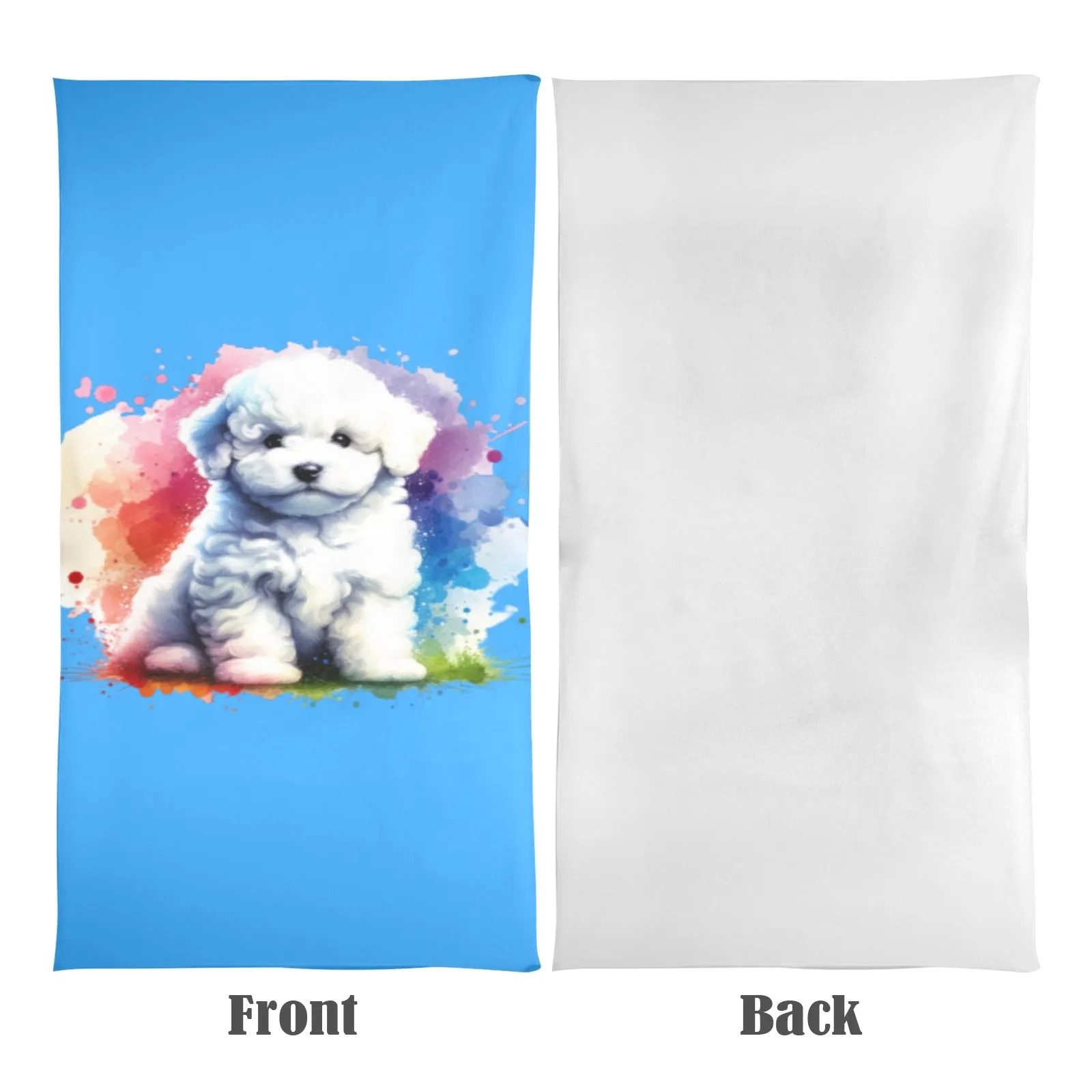 Bichon Puppy Beach Towel - Watercolor