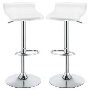 Bidwell Upholstered Adjustable Bar Stool White (Set of 2)