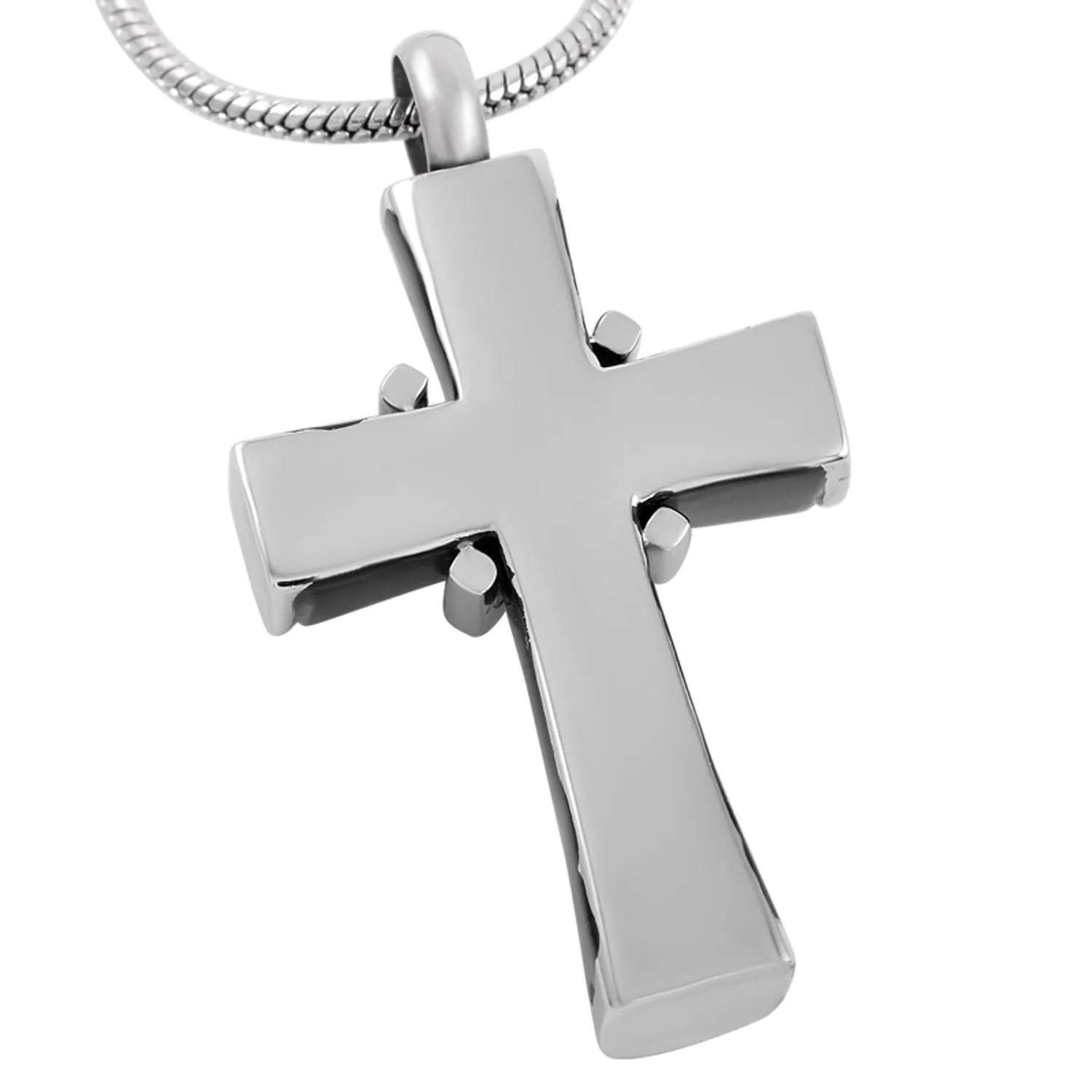 Black and Silver Hawser Cross with Crystals Cremation Jewelry