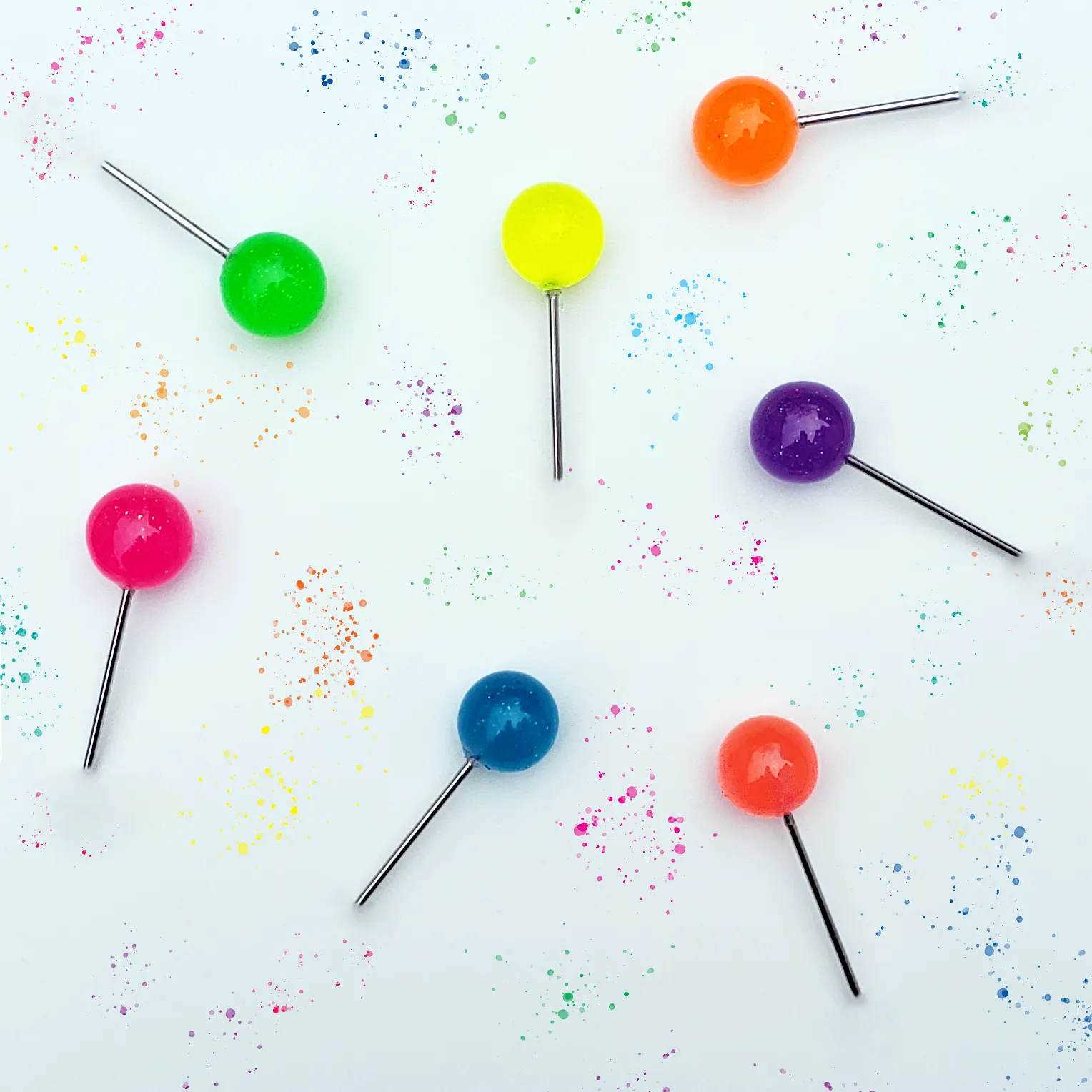 BLUE RASPBERRY JAWBREAKER LOLLIPOP EARRINGS