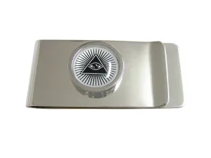 Bordered All Seeing Eye Pyramid Money Clip