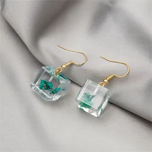 Botany & 18K Gold-Plated Cube Drop Earrings