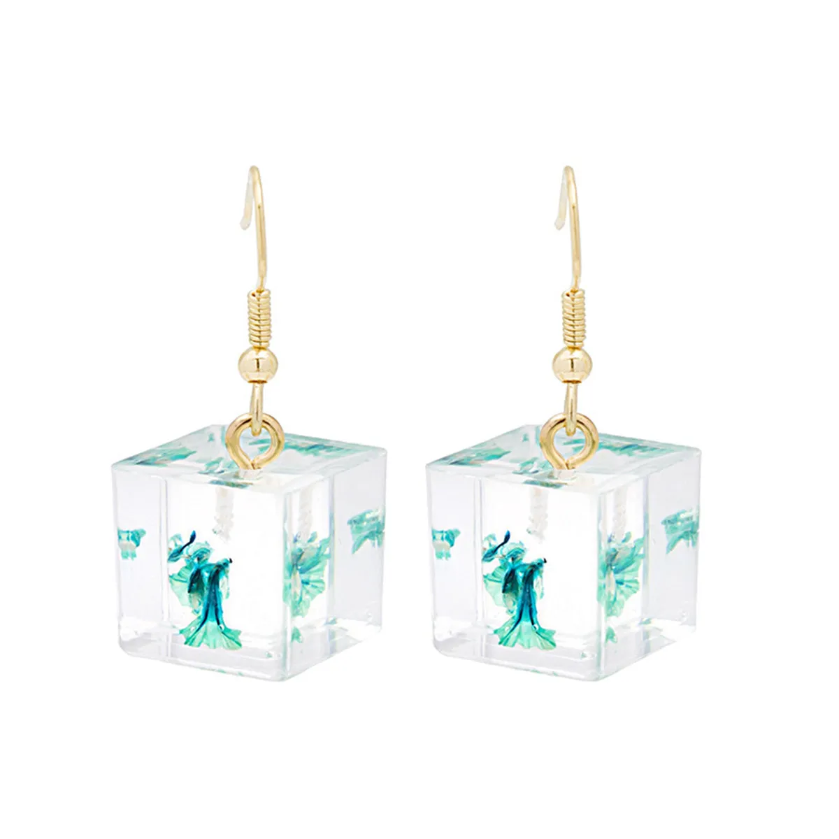 Botany & 18K Gold-Plated Cube Drop Earrings