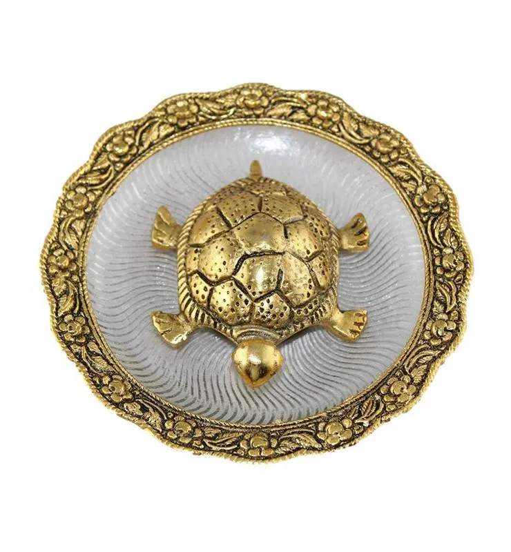 Brass Turtle On Round Plate