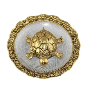 Brass Turtle On Round Plate