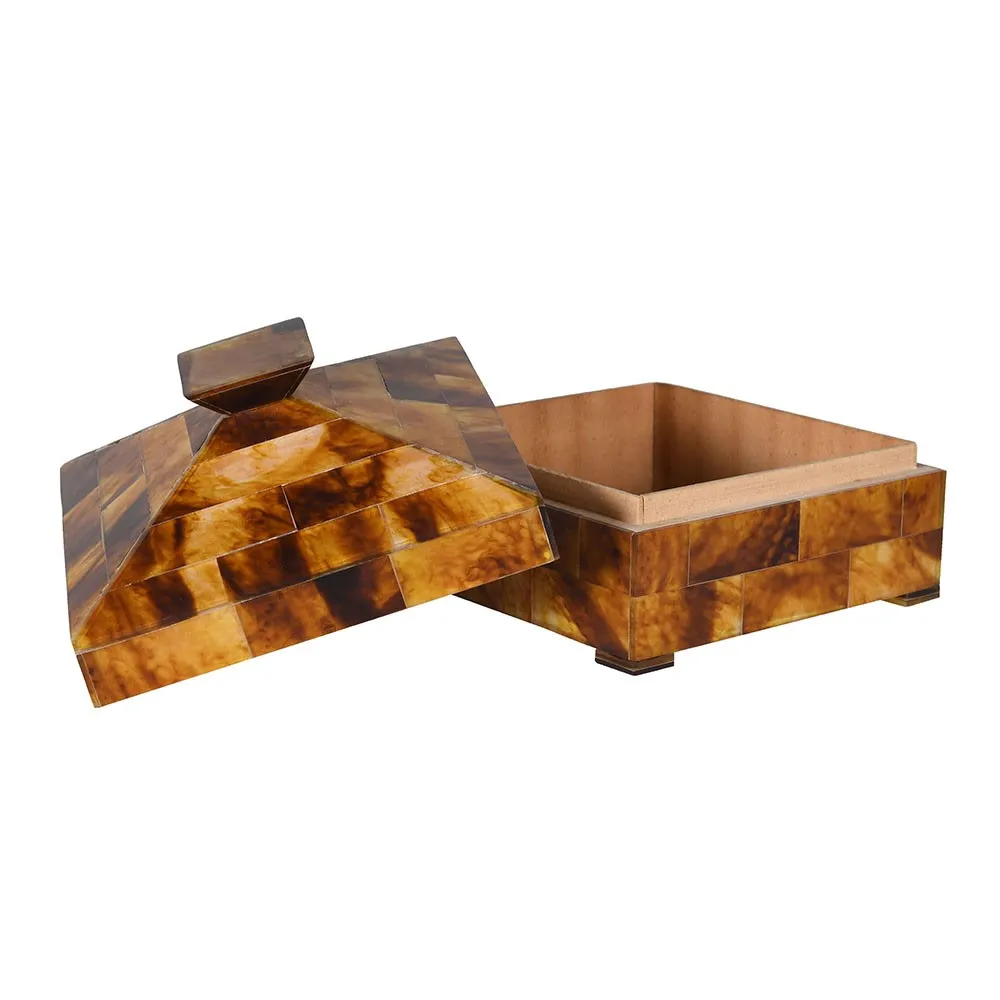 Brown Patterned Lidded Box