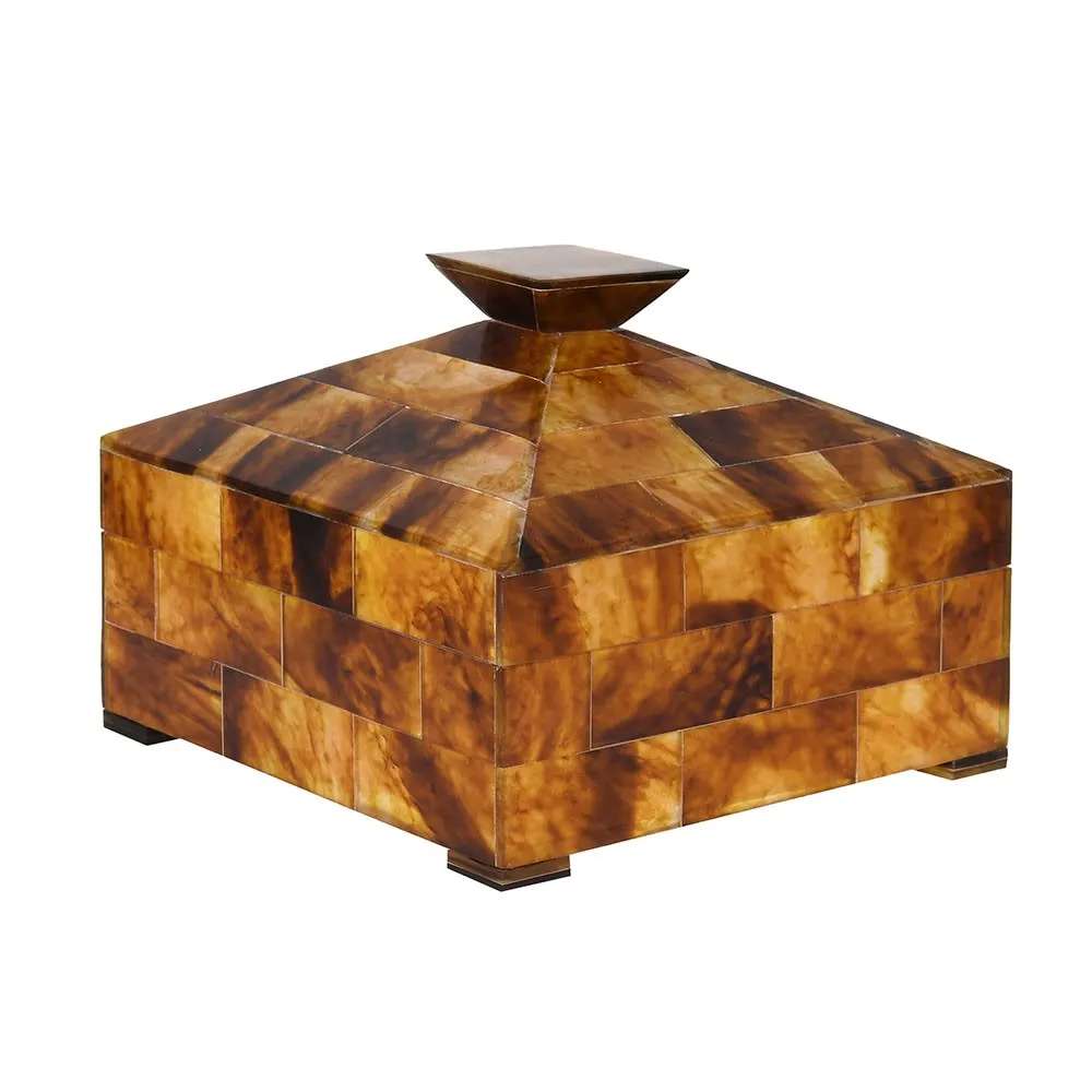 Brown Patterned Lidded Box
