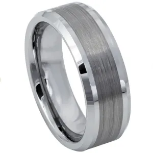 Brushed Center Shiny Lines on each side Beveled Edge - 8mm