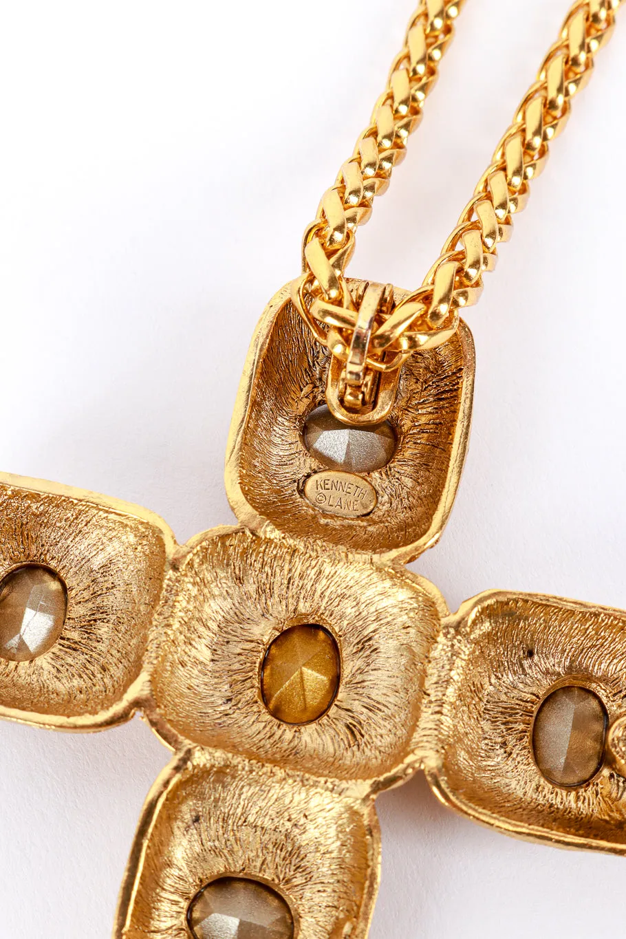 Byzantine Crystal Cross Pendant Necklace