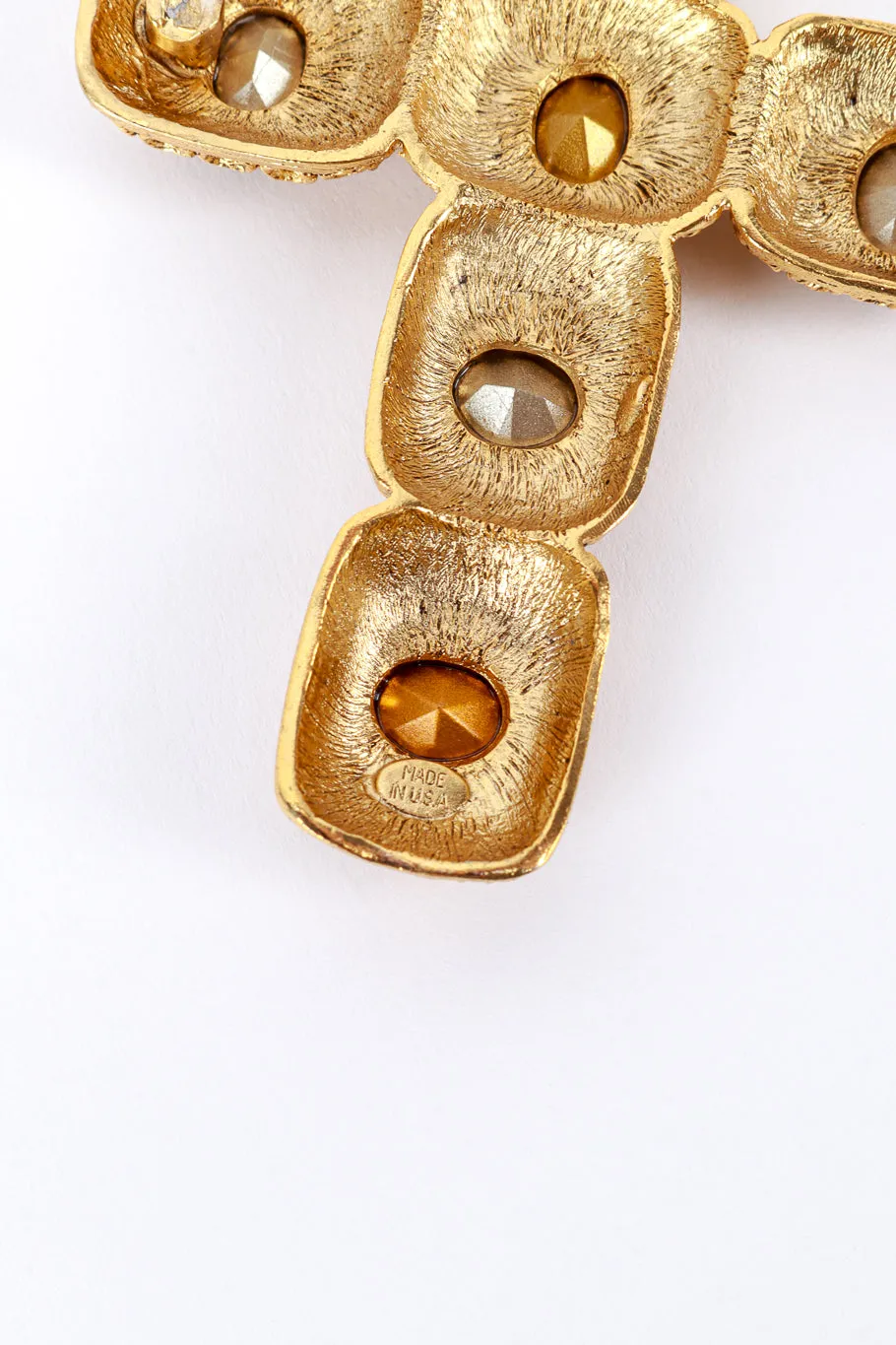 Byzantine Crystal Cross Pendant Necklace