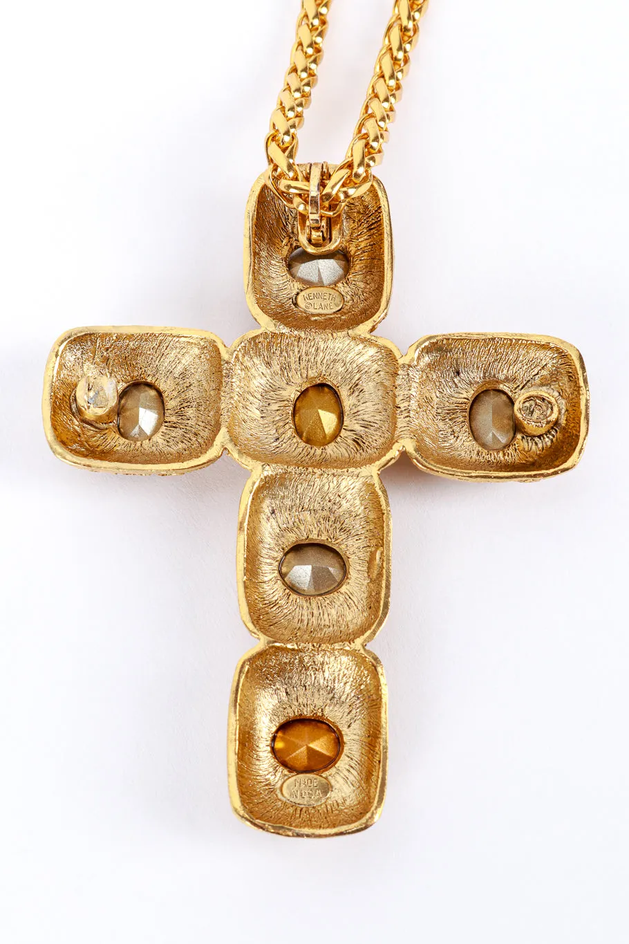 Byzantine Crystal Cross Pendant Necklace