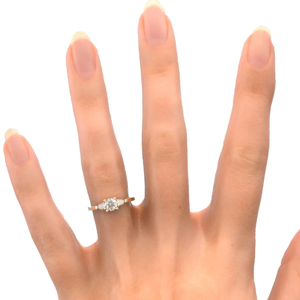 Cahaya Accent Diamonds Natural Round  Diamond Engagement Ring