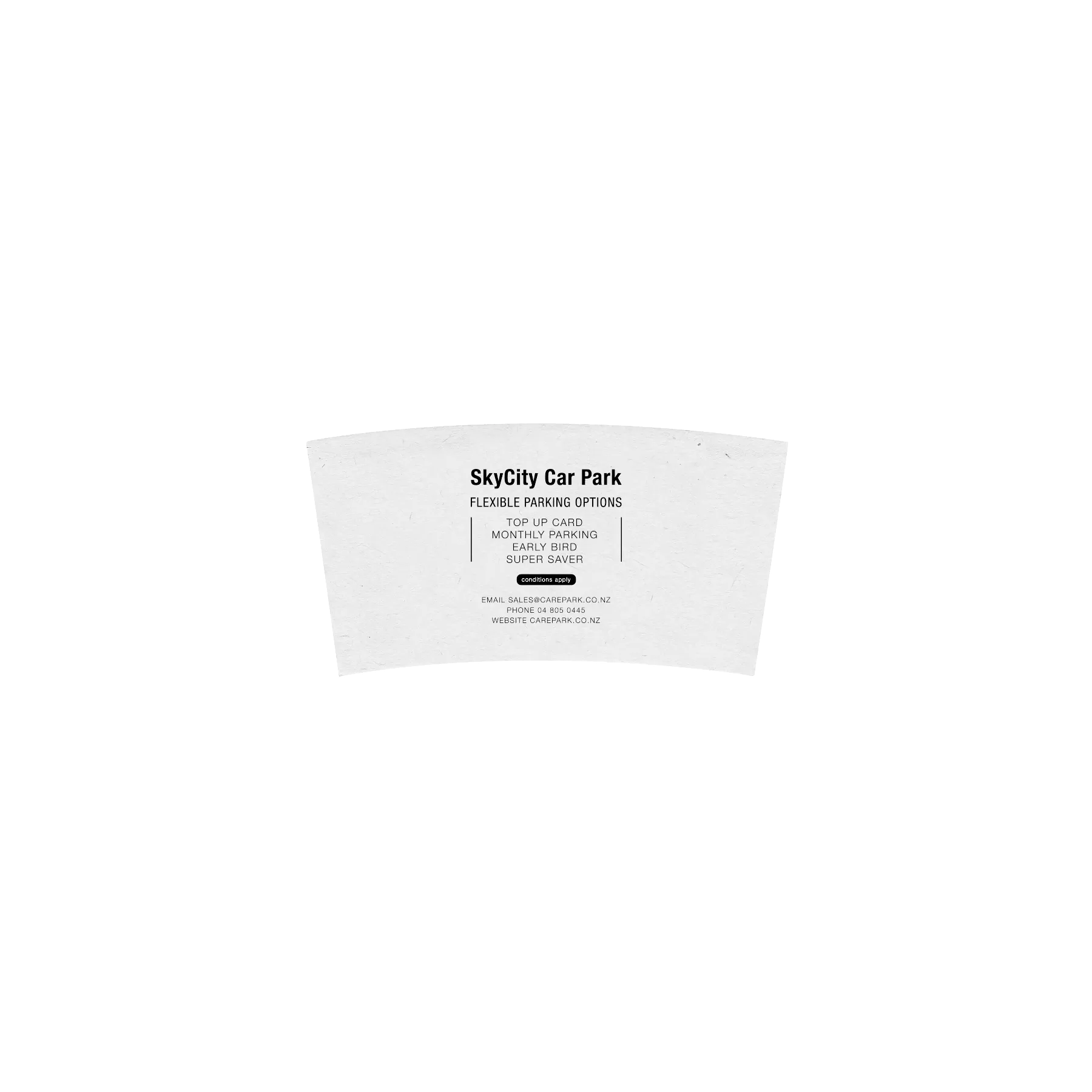 Carepark - Hot Cup Sleeve - White