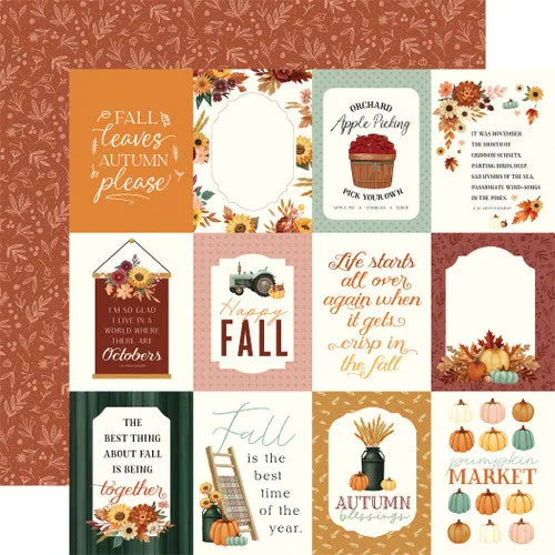 Carta Bella - Harvest - 12x12 Single Sheet / 3x4Journaling Cards