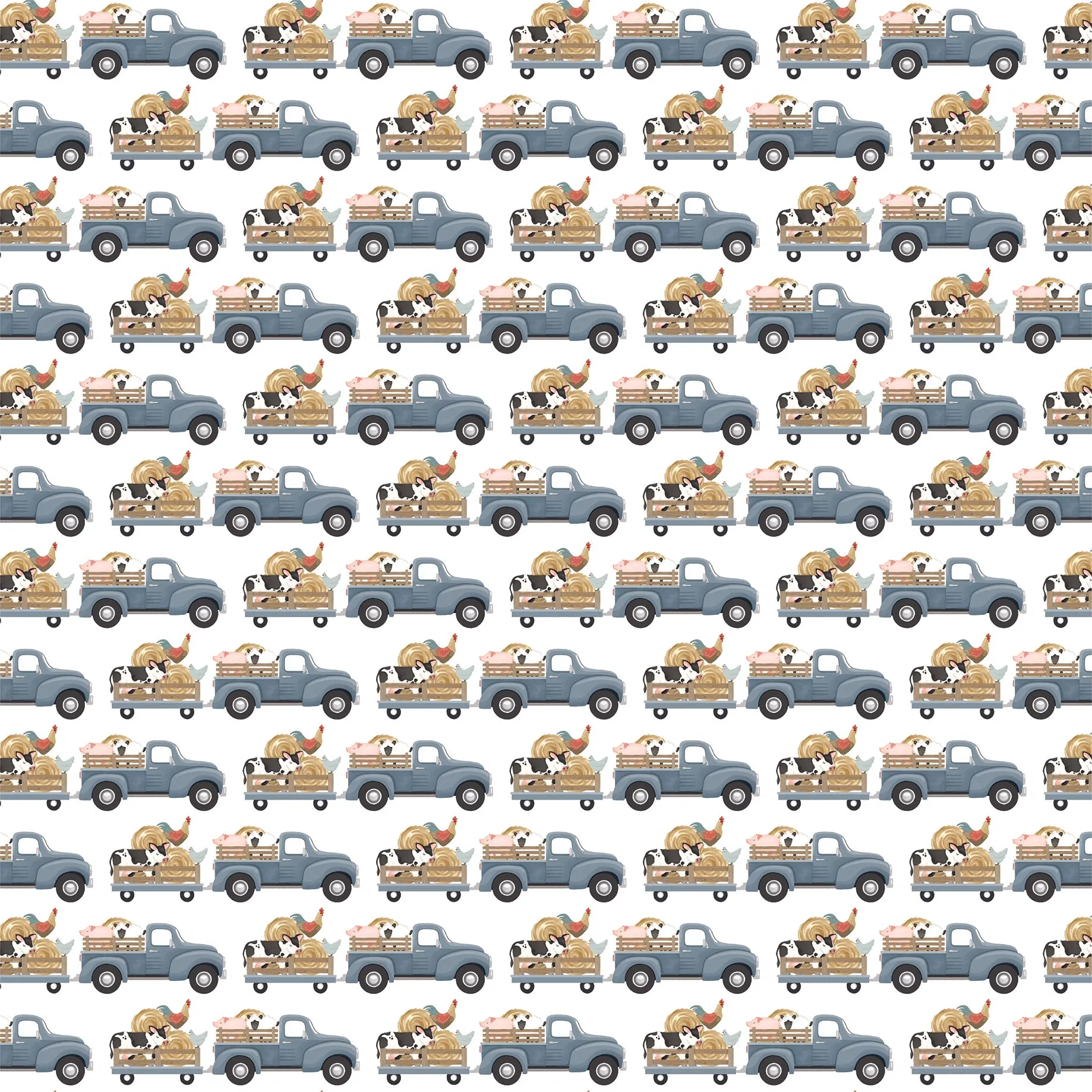 Carta Bella - On The Farm - 12x12 Single Sheets - Truckload Of Animals