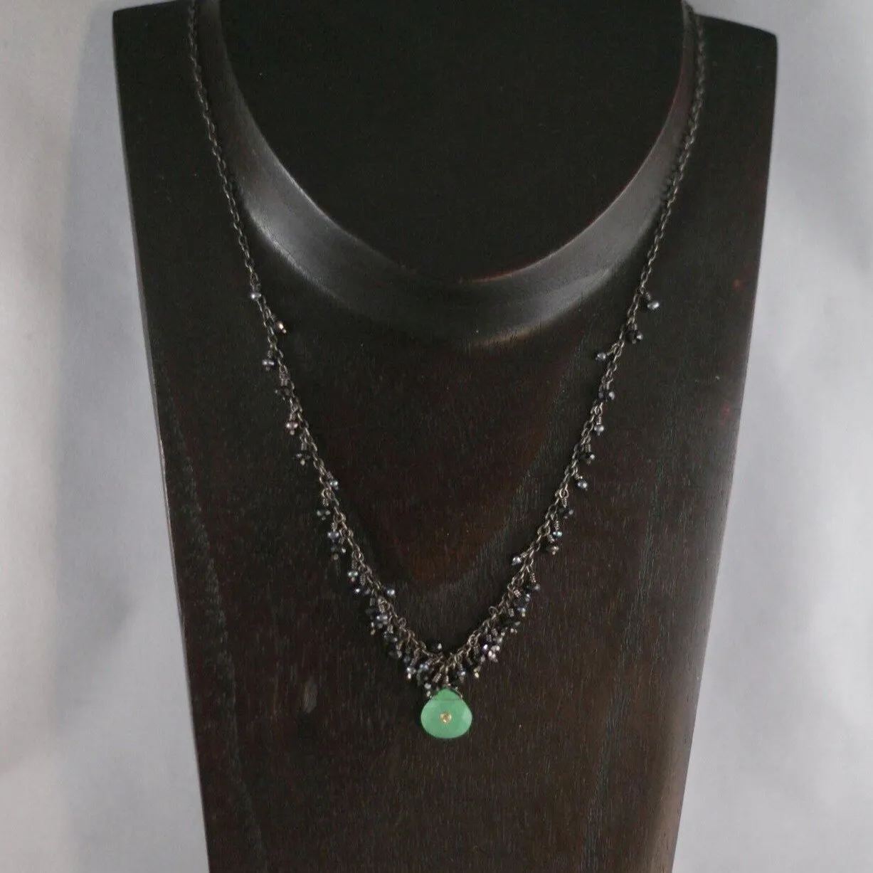 Chalcedony and Black Garnet Necklace