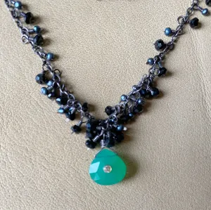 Chalcedony and Black Garnet Necklace