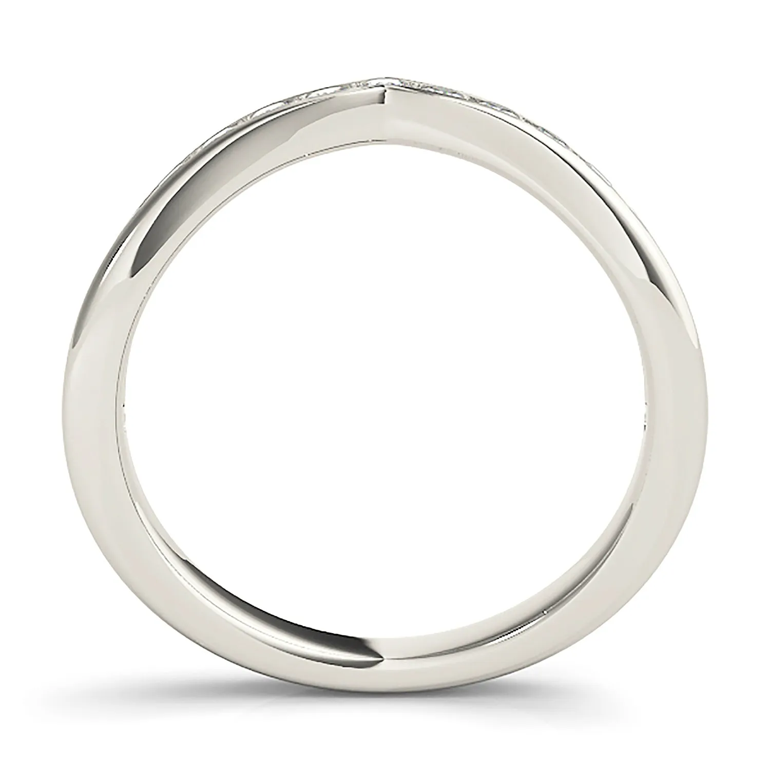 Channel Set Diamond Curved Band