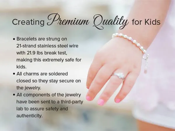 Children's Bracelets:  Sterling Silver, White Swarovski Pearls and Daisy Spacers