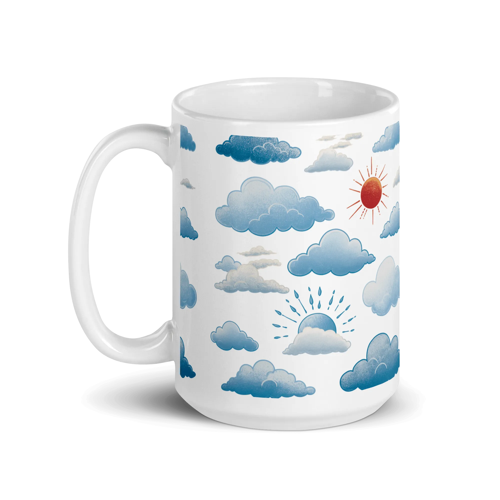 Cloudy Forecast White Glossy Mug