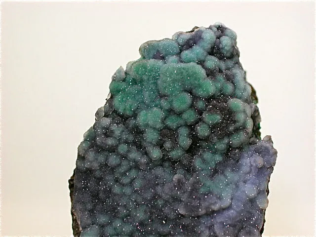 Conichalcite, Zacatecas, Mexico, Mined c. 1991, Kalaskie Collection #803, Miniature 3.5 x 4.0 x 7.5 cm, $75. Online 10/31
