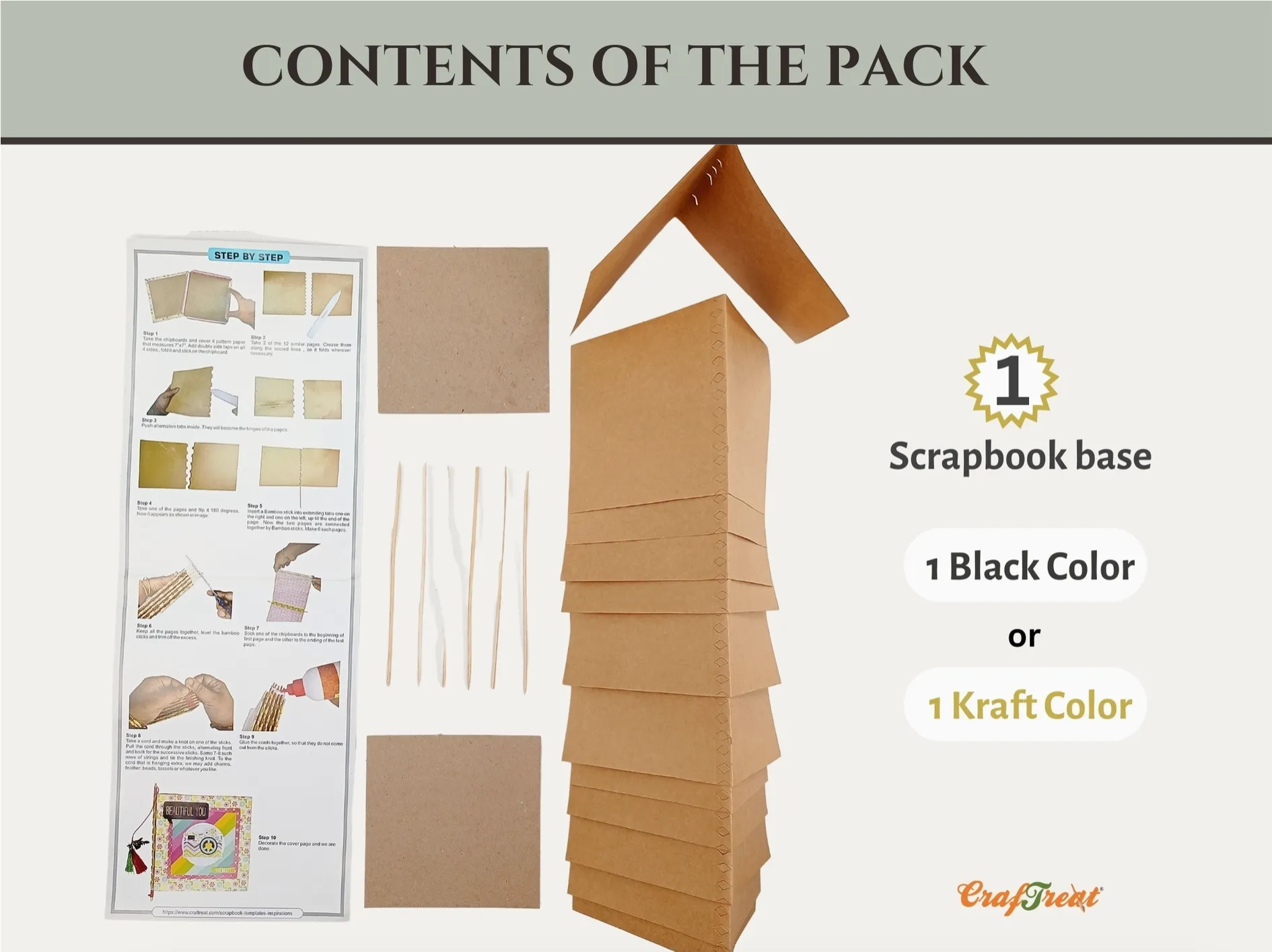 Craftreat Black Piano Hinge Book