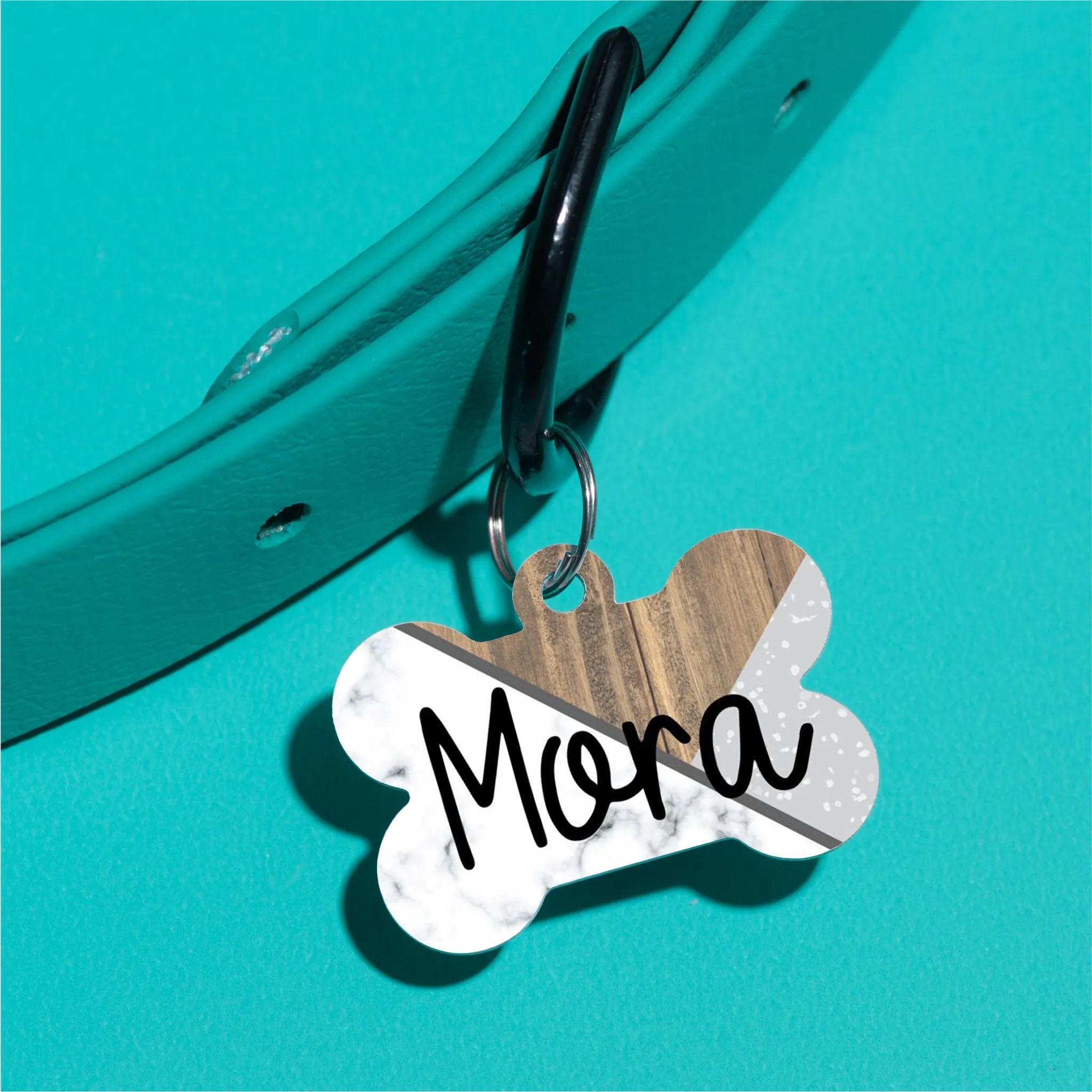 Criss Cross Marble Pet ID Tag