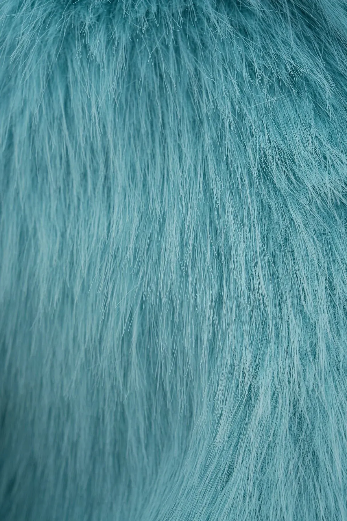 Crop Cut Faux Fur Coat – Baby Blue