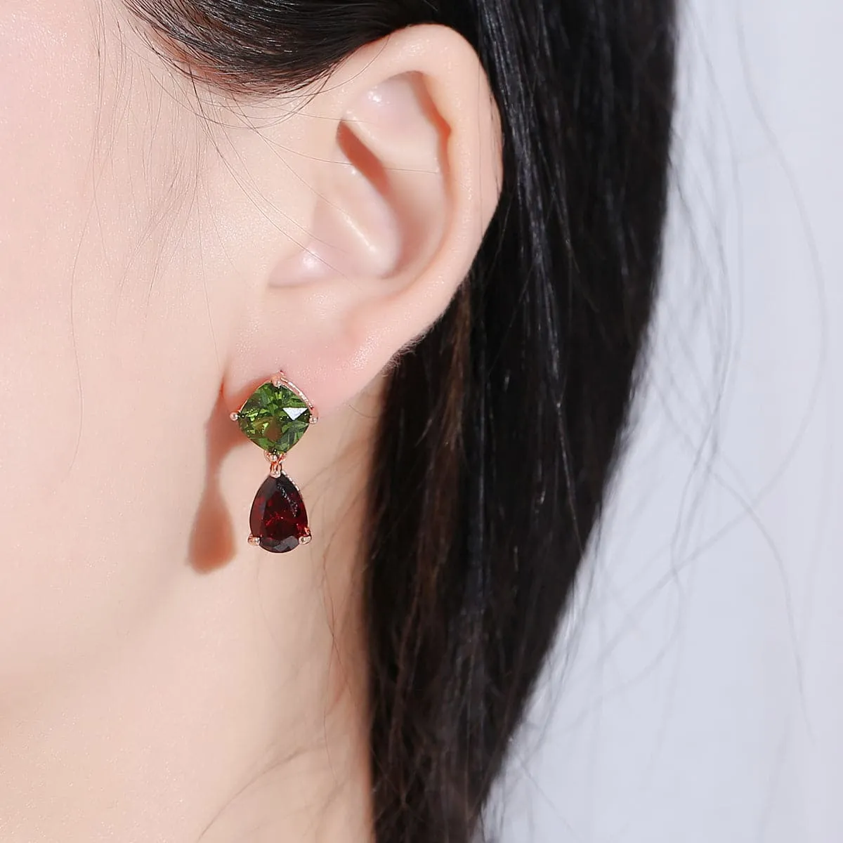 Crystal & 18K Rose Gold-Plated Teardrop Earrings