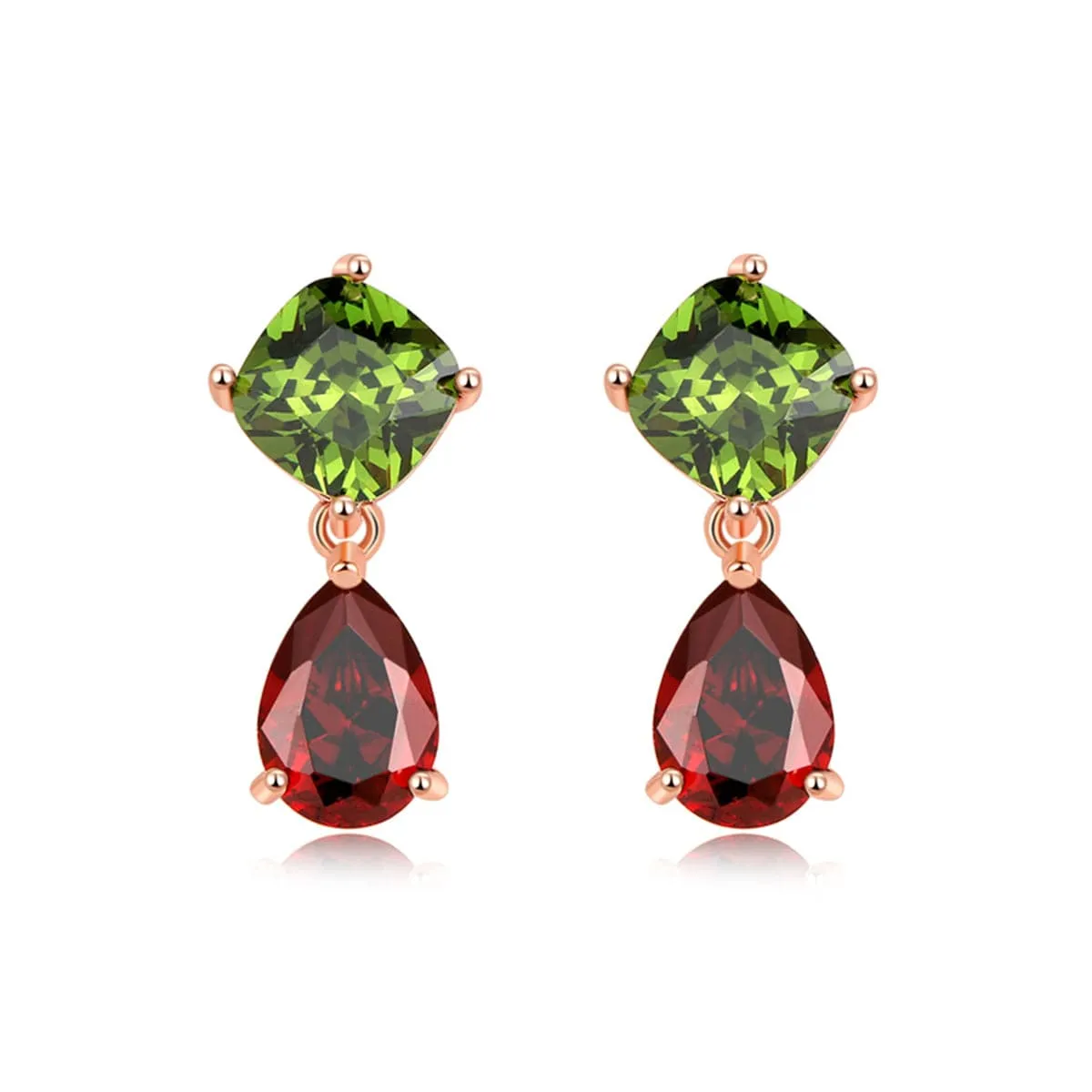 Crystal & 18K Rose Gold-Plated Teardrop Earrings