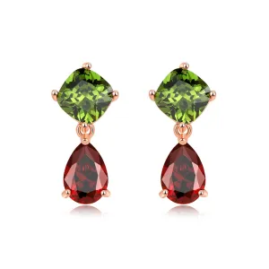 Crystal & 18K Rose Gold-Plated Teardrop Earrings