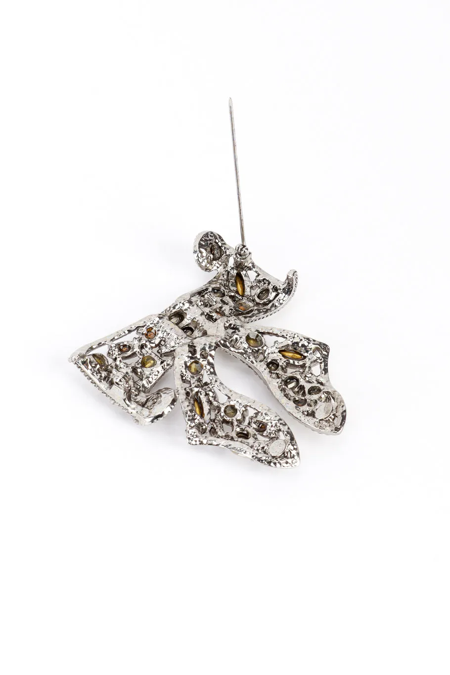 Crystal Ribbon Bow Brooch