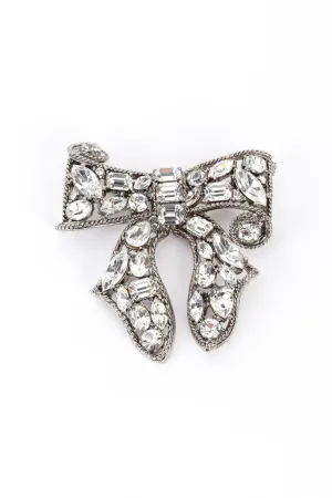 Crystal Ribbon Bow Brooch
