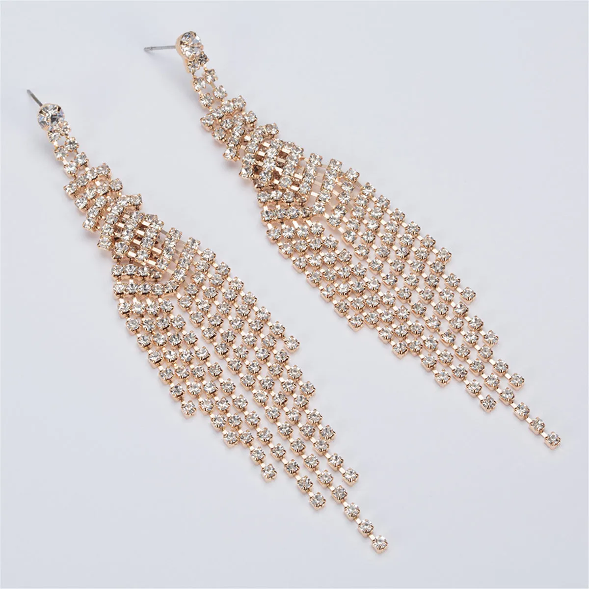 Cubic Zirconia & 18K Gold-Plated Tassel Drop Earrings