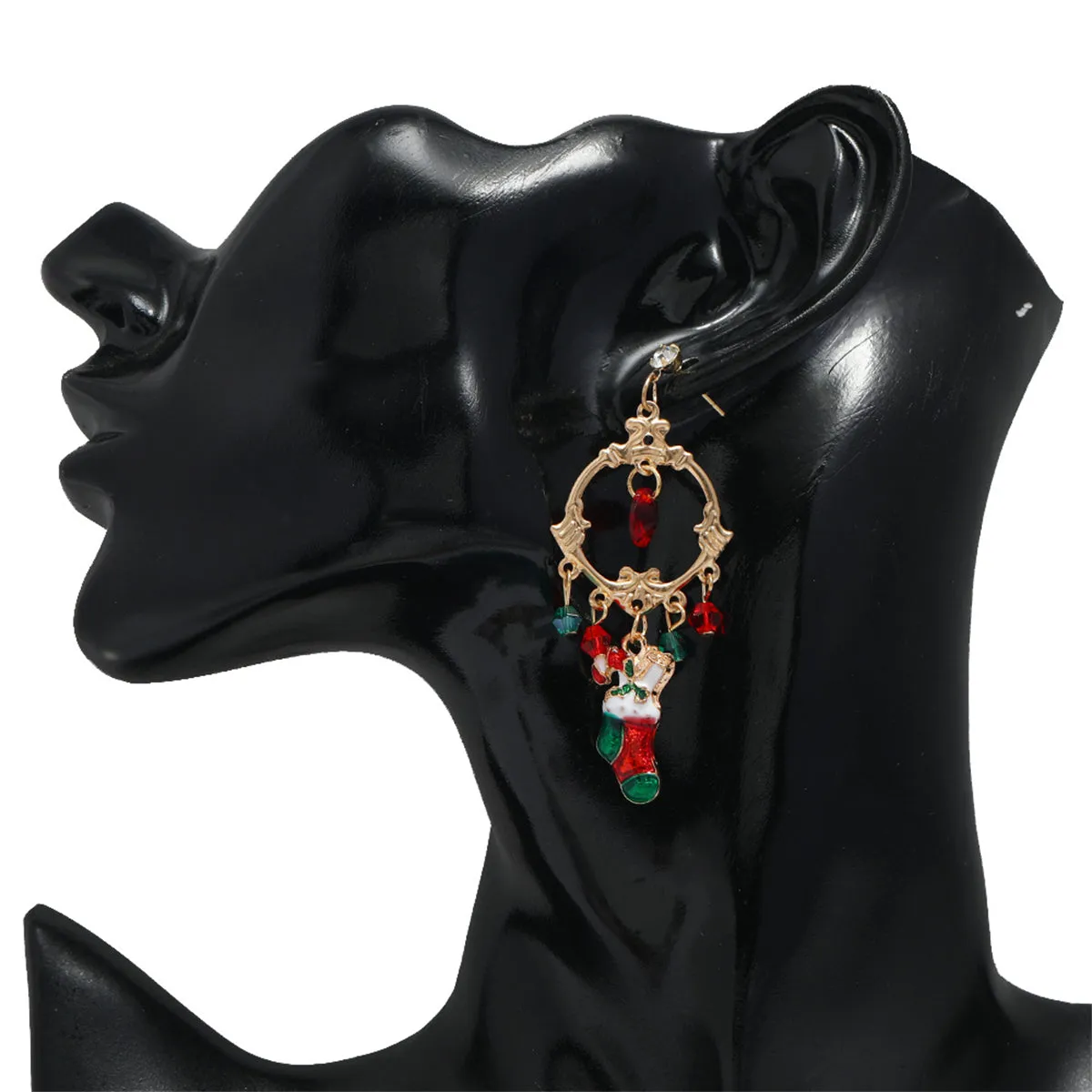 Cubic Zirconia & Acrylic Enamel 18K Gold-Plated Boot Drop Earrings