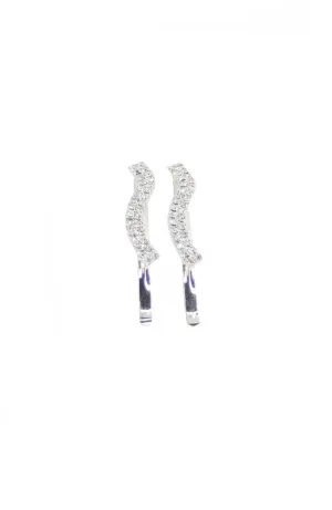 Curvy Rhinestone Barrettes