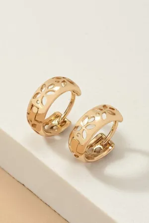 Cutout butterfly huggie hoop earrings