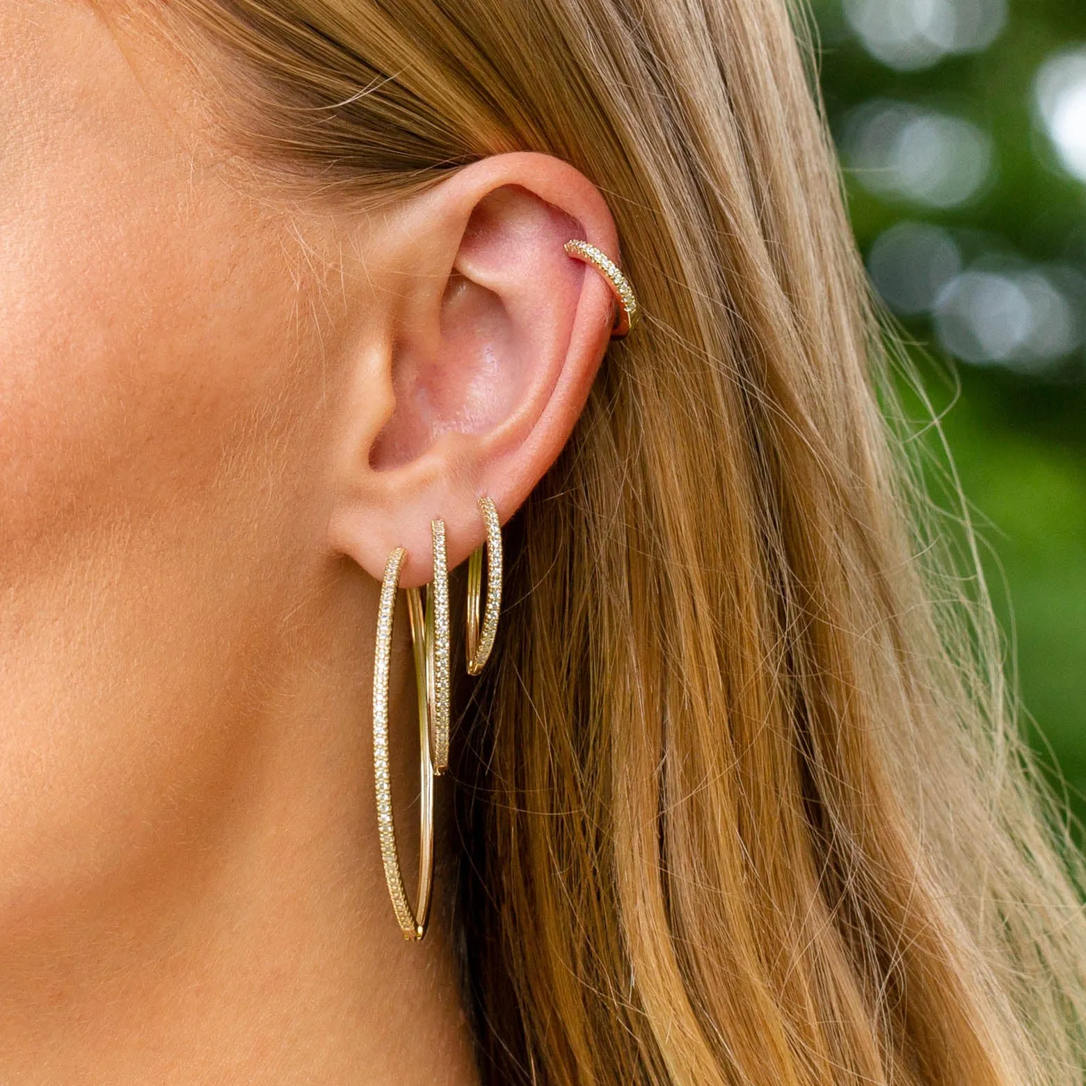 CZ Hoop Earring Combo Set