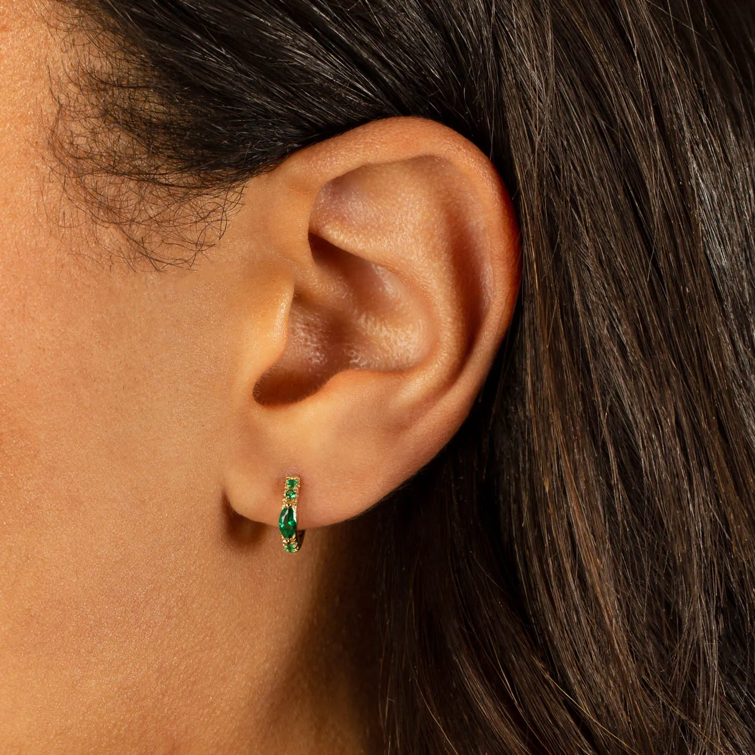 Dainty Colored Marquise Huggie Earring