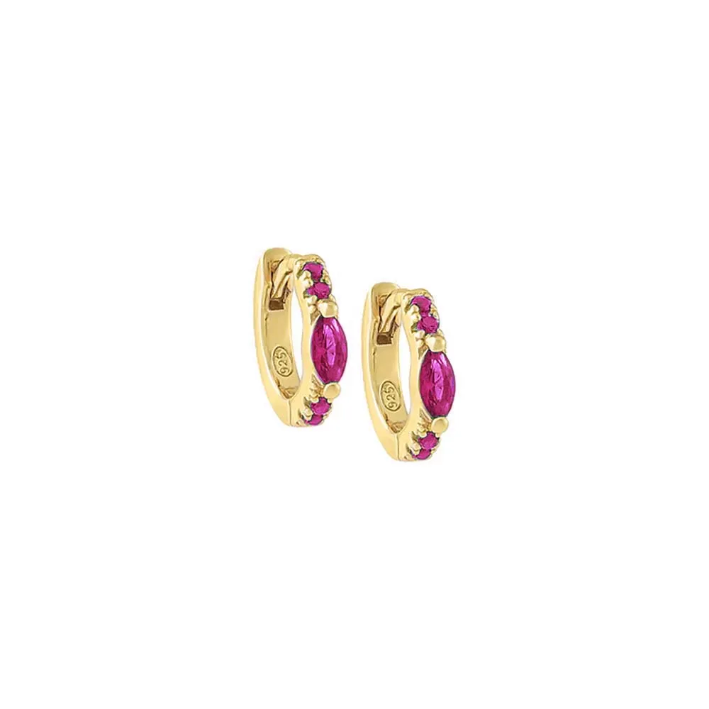 Dainty Colored Marquise Huggie Earring